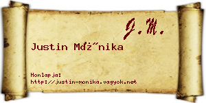 Justin Mónika névjegykártya