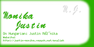 monika justin business card